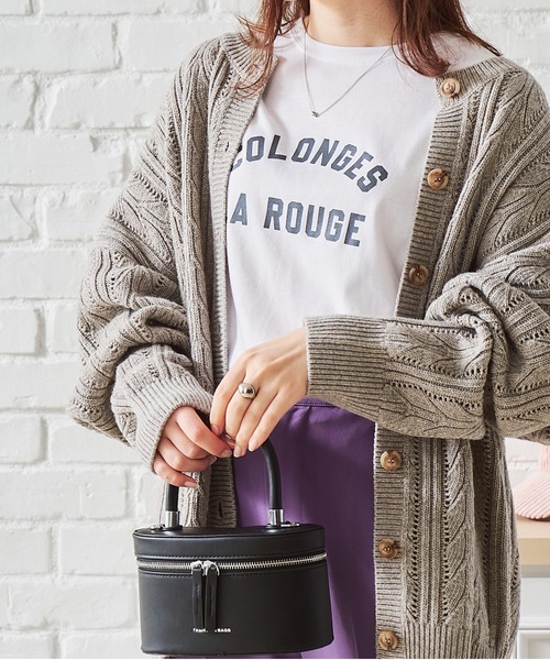 acro（アクロ）の「ケーブル柄カーディガン/AC1457（ニット/セーター・レディース・ブラック/ブラウン/アイボリー/グリーン/グレー/オレンジ・ﾌﾘ-）」の12枚目の写真