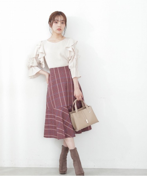 PROPORTION BODY DRESSING（プロポーションボディドレッシング）の「ビエラチェックスカート / 1212220808（スカート・レディース・ブラウン/ベージュ・SMALL/MEDIUM）」の7枚目の写真