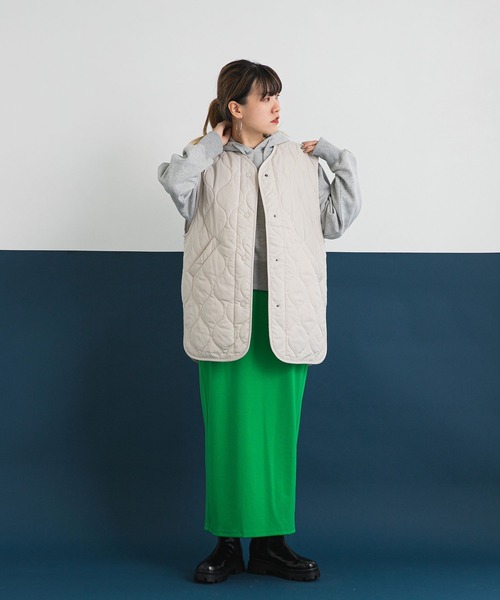 bohmal（ボマール）の「波キルティングライトベスト（ベスト・レディース・オフホワイト/カーキ/ブラック・FREE）」の5枚目の写真