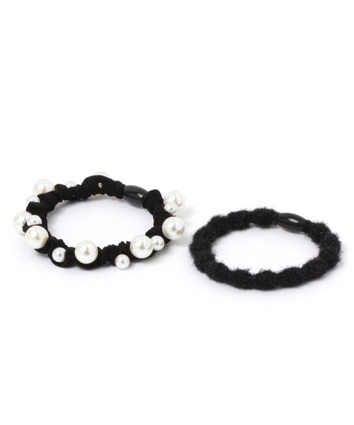 niko and...（ニコアンド）の「2セットヘアゴム（ヘアゴム・レディース・ブラック/ブラウン/アイボリー・0）」の2枚目の写真