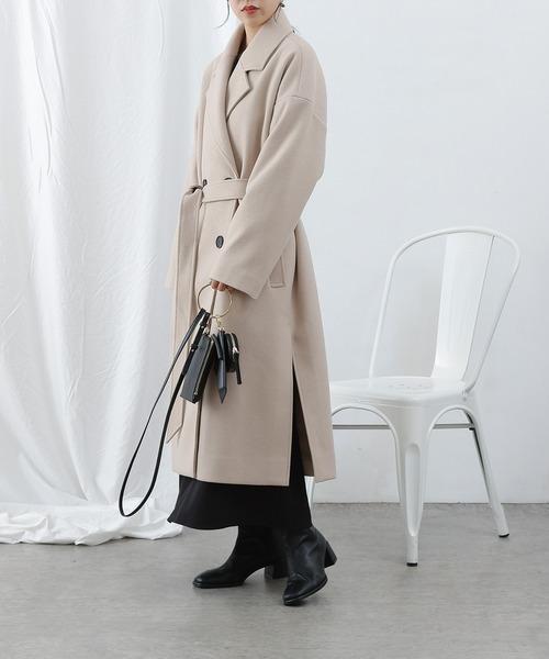 COLONY 2139(コロニートゥーワンスリーナイン)の「テックウールチェスターコート(チェスターコート・レディース・ブラック/グレイッシュベージュ/ベージュ・LARGE/MEDIUM)」の14枚目の写真