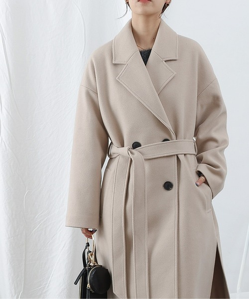 COLONY 2139(コロニートゥーワンスリーナイン)の「テックウールチェスターコート(チェスターコート・レディース・ブラック/グレイッシュベージュ/ベージュ・LARGE/MEDIUM)」の17枚目の写真