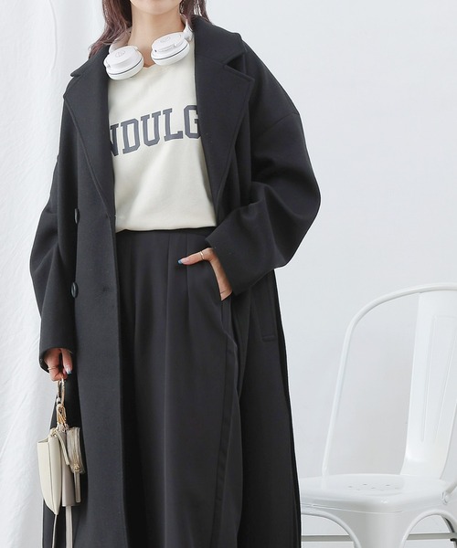 COLONY 2139(コロニートゥーワンスリーナイン)の「テックウールチェスターコート(チェスターコート・レディース・ブラック/グレイッシュベージュ/ベージュ・LARGE/MEDIUM)」の19枚目の写真