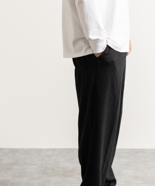 NYLAUS（ナイラス）の「ロゴプリント ワイド スウェットイージーパンツ（スウェットパンツ・メンズ・ブラック/ネイビー/グリーン/杢グレー/オートミール・LL/L/M）」の15枚目の写真