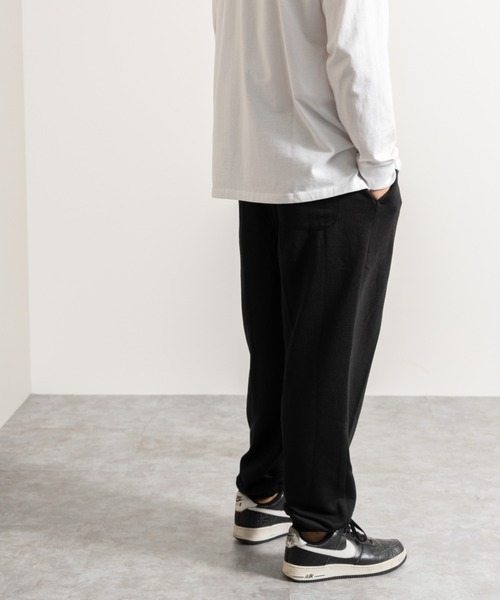 NYLAUS（ナイラス）の「ロゴプリント ワイド スウェットイージーパンツ（スウェットパンツ・メンズ・ブラック/ネイビー/グリーン/杢グレー/オートミール・LL/L/M）」の16枚目の写真