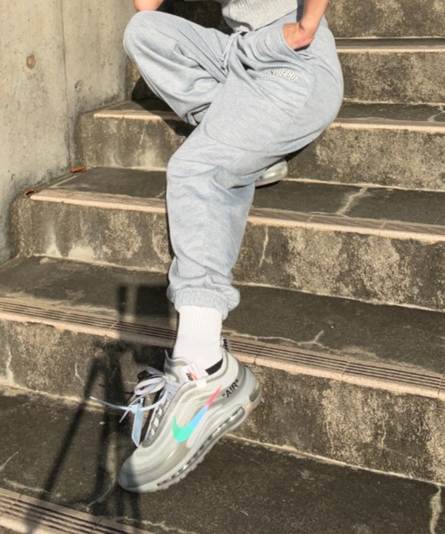 NYLAUS（ナイラス）の「ロゴプリント ワイド スウェットイージーパンツ（スウェットパンツ・メンズ・ブラック/ネイビー/グリーン/杢グレー/オートミール・LL/L/M）」の8枚目の写真