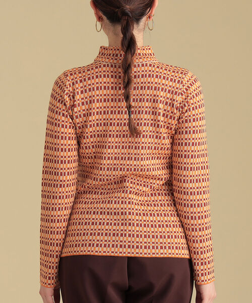 Ray BEAMS(レイビームス)の「Ray BEAMS / カラー チェック ハイネック ニット(Tシャツ/カットソー・レディース・ブルー/オレンジ・ONE SIZE)」の5枚目の写真