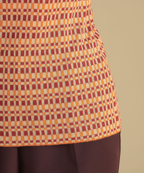 Ray BEAMS(レイビームス)の「Ray BEAMS / カラー チェック ハイネック ニット(Tシャツ/カットソー・レディース・ブルー/オレンジ・ONE SIZE)」の8枚目の写真