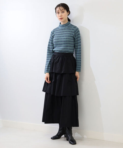 Ray BEAMS(レイビームス)の「Ray BEAMS / カラー チェック ハイネック ニット(Tシャツ/カットソー・レディース・ブルー/オレンジ・ONE SIZE)」の11枚目の写真