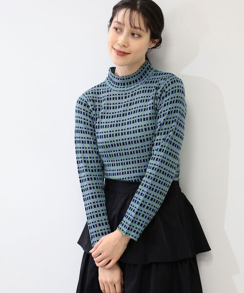 Ray BEAMS(レイビームス)の「Ray BEAMS / カラー チェック ハイネック ニット(Tシャツ/カットソー・レディース・ブルー/オレンジ・ONE SIZE)」の12枚目の写真