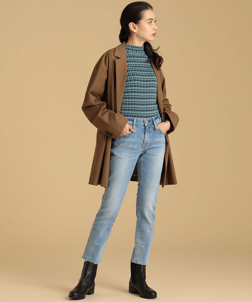 Ray BEAMS(レイビームス)の「Ray BEAMS / カラー チェック ハイネック ニット(Tシャツ/カットソー・レディース・ブルー/オレンジ・ONE SIZE)」の19枚目の写真