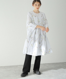 【GANNI / ガニー】 Printed Cotton Vネックドレス
