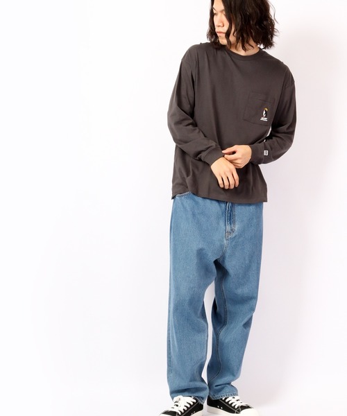 FUNALIVE(ファンアライブ)の「BF2 select Soar Out Door オーバーサイズ ペンギン 刺繍 ポケ付き ロングスリーブTシャツ(Tシャツ/カットソー・メンズ・ブラック/ピンク/ブルー/グレイッシュベージュ・LL/M/L)」の10枚目の写真