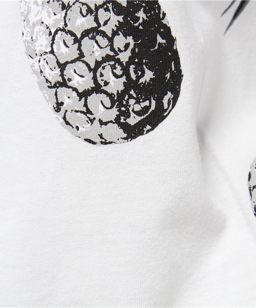 DISCOAT（ディスコート）の「【Discoat】パイナップルPt裾ゴムT（Tシャツ/カットソー・レディース・オフホワイト/ブラック・ﾌﾘ-）」の3枚目の写真