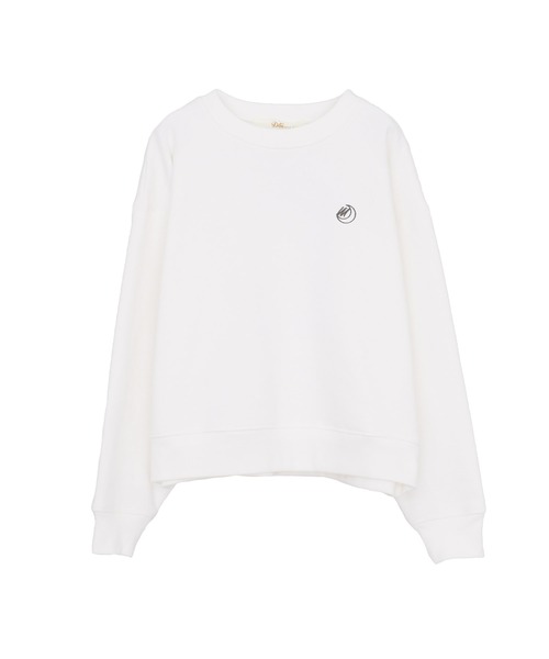 Dita Muaj.(ディータムアージュ)の「【ZOZO限定】Muaj.刺繍 ワンポイント裏起毛トレーナー(スウェット・レディース・ホワイト/ブラック・M/L)」の4枚目の写真