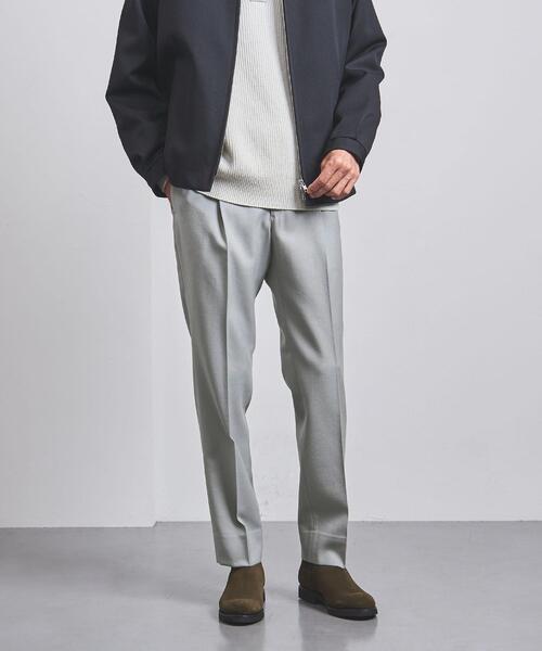 UNITED ARROWS（ユナイテッドアローズ）の「ギャバジン 1プリーツ テーパードパンツ（その他パンツ・メンズ・ブラック/グレー/ダークブラウン・S/M/L/XL）」の12枚目の写真