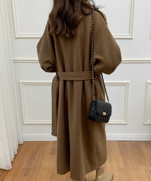 ABITOKYO(アビトーキョー)の「ダブルボタンロングチェスターコート(チェスターコート・レディース・ブラウン/グリーン/ホワイト/ブルー/ブラック/ベージュ・FREE)」の21枚目の写真