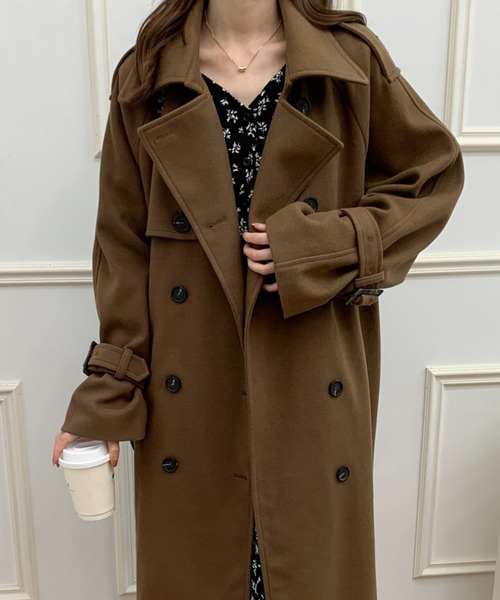 ABITOKYO(アビトーキョー)の「ダブルボタンロングチェスターコート(チェスターコート・レディース・ブラウン/グリーン/ホワイト/ブルー/ブラック/ベージュ・FREE)」の20枚目の写真