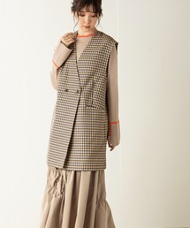 先染めジャカードノースリーブジャケット