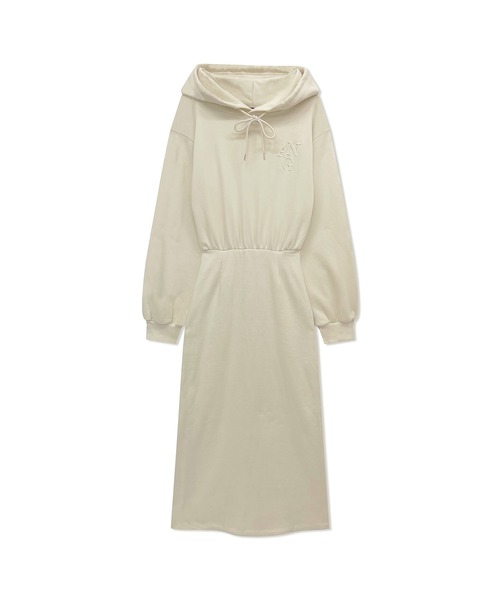 ANDGEEBEE（アンジービー）の「スウェットフーディーワンピ（ワンピース・レディース・アイボリー/ブラック・MEDIUM）」の18枚目の写真