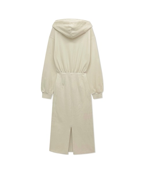 ANDGEEBEE（アンジービー）の「スウェットフーディーワンピ（ワンピース・レディース・アイボリー/ブラック・MEDIUM）」の5枚目の写真