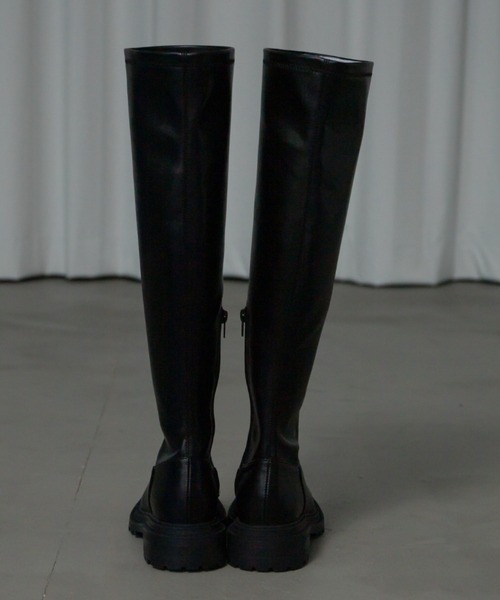 Ezick(エジック)の「【mio notis】フェイクレザーロンガーブーツ(ブーツ・レディース・ブラック・39/37/38/36)」の3枚目の写真