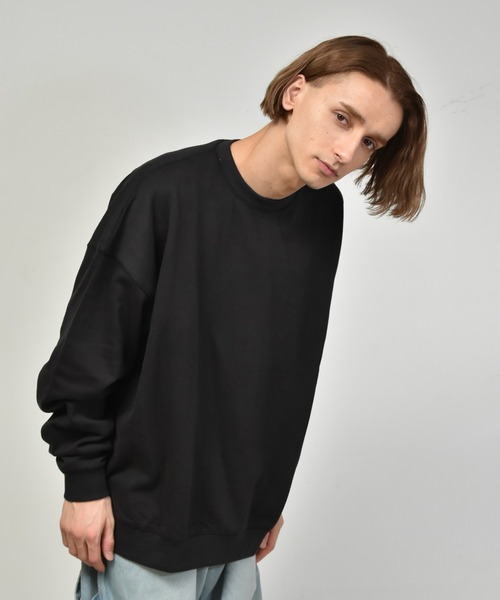 Starting Over（スターティングオーバー）の「裏起毛ルーズフィットクルーネックトレーナー（スウェット・メンズ・オフホワイト/ブラック/グレー/アッシュブラウン/グリーン/ネイビー・M/L/XL）」の3枚目の写真