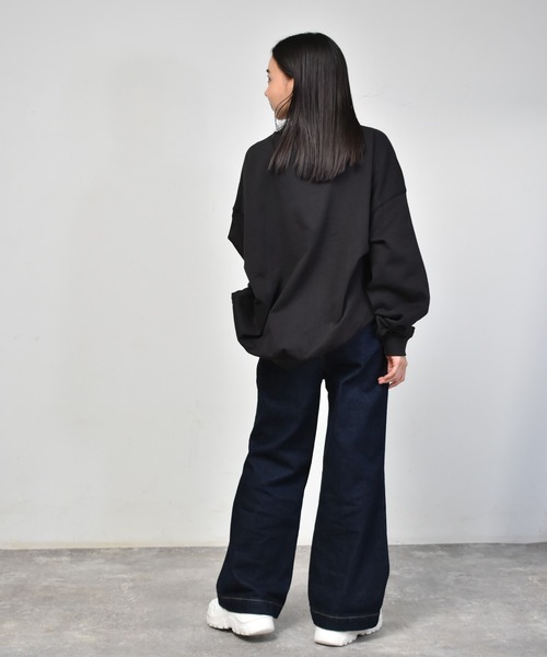 Starting Over（スターティングオーバー）の「裏起毛ルーズフィットクルーネックトレーナー（スウェット・メンズ・オフホワイト/ブラック/グレー/アッシュブラウン/グリーン/ネイビー・M/L/XL）」の12枚目の写真