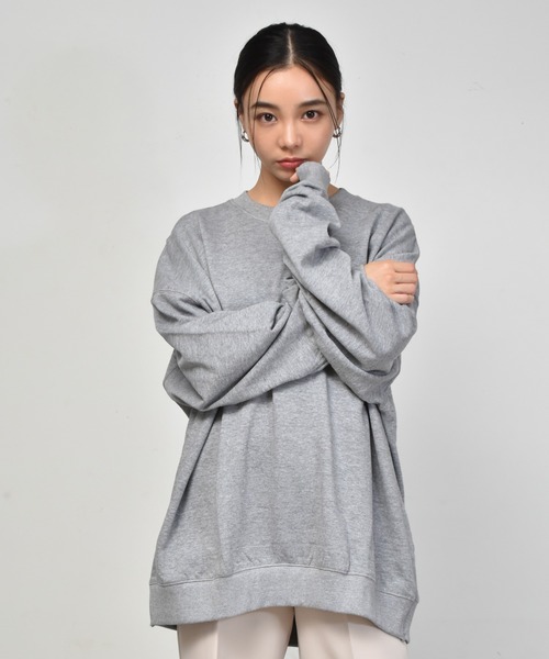 Starting Over（スターティングオーバー）の「裏起毛ルーズフィットクルーネックトレーナー（スウェット・メンズ・オフホワイト/ブラック/グレー/アッシュブラウン/グリーン/ネイビー・M/L/XL）」の17枚目の写真