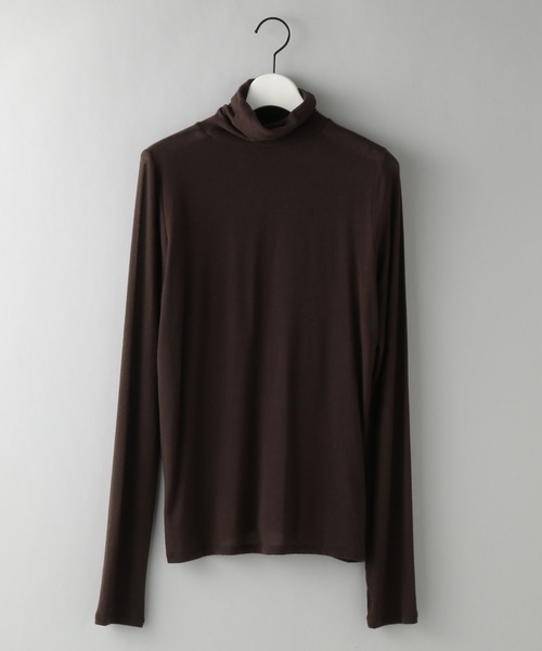 e/rm（イーアールエム）の「【e/rm】カシミヤシルクジャージタートルネック（Tシャツ/カットソー・レディース・ブラック/ライトグレー/オフホワイト/ブラウン・FREE）」の4枚目の写真