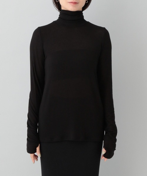 e/rm（イーアールエム）の「【e/rm】カシミヤシルクジャージタートルネック（Tシャツ/カットソー・レディース・ブラック/ライトグレー/オフホワイト/ブラウン・FREE）」の11枚目の写真