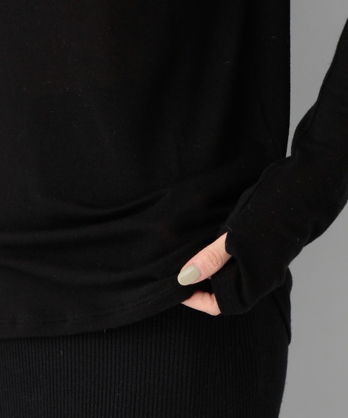 e/rm（イーアールエム）の「【e/rm】カシミヤシルクジャージタートルネック（Tシャツ/カットソー・レディース・ブラック/ライトグレー/オフホワイト/ブラウン・FREE）」の16枚目の写真