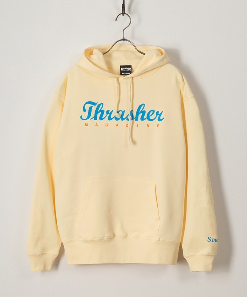 THRASHER(スラッシャー)の「【THRASHER/スラッシャー】TH Since 1981SW スクリプトロゴフーディ/プルパーカー/ユニセックス(パーカー・メンズ・チャコールグレー/ライトブルー/ブラック/グレー/キナリ・M/L/XL)」の6枚目の写真