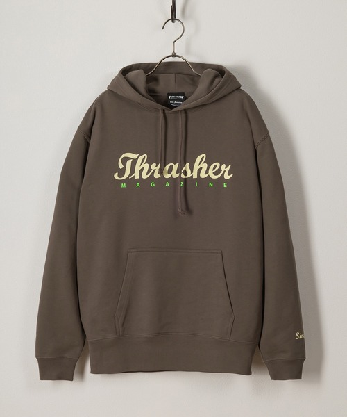 THRASHER(スラッシャー)の「【THRASHER/スラッシャー】TH Since 1981SW スクリプトロゴフーディ/プルパーカー/ユニセックス(パーカー・メンズ・チャコールグレー/ライトブルー/ブラック/グレー/キナリ・M/L/XL)」の8枚目の写真