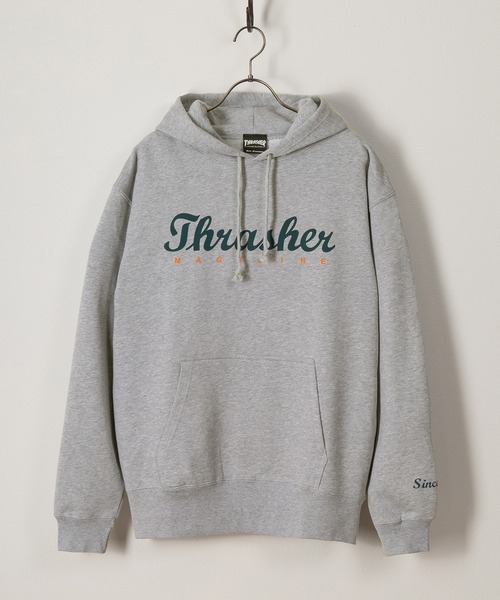THRASHER(スラッシャー)の「【THRASHER/スラッシャー】TH Since 1981SW スクリプトロゴフーディ/プルパーカー/ユニセックス(パーカー・メンズ・チャコールグレー/ライトブルー/ブラック/グレー/キナリ・M/L/XL)」の9枚目の写真