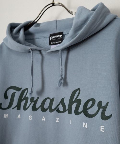 THRASHER(スラッシャー)の「【THRASHER/スラッシャー】TH Since 1981SW スクリプトロゴフーディ/プルパーカー/ユニセックス(パーカー・メンズ・チャコールグレー/ライトブルー/ブラック/グレー/キナリ・M/L/XL)」の12枚目の写真