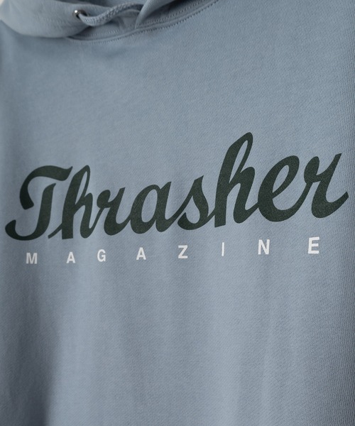 THRASHER(スラッシャー)の「【THRASHER/スラッシャー】TH Since 1981SW スクリプトロゴフーディ/プルパーカー/ユニセックス(パーカー・メンズ・チャコールグレー/ライトブルー/ブラック/グレー/キナリ・M/L/XL)」の13枚目の写真