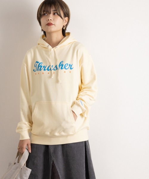 THRASHER(スラッシャー)の「【THRASHER/スラッシャー】TH Since 1981SW スクリプトロゴフーディ/プルパーカー/ユニセックス(パーカー・メンズ・チャコールグレー/ライトブルー/ブラック/グレー/キナリ・M/L/XL)」の16枚目の写真