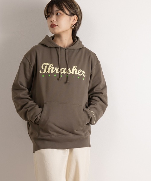 THRASHER(スラッシャー)の「【THRASHER/スラッシャー】TH Since 1981SW スクリプトロゴフーディ/プルパーカー/ユニセックス(パーカー・メンズ・チャコールグレー/ライトブルー/ブラック/グレー/キナリ・M/L/XL)」の18枚目の写真