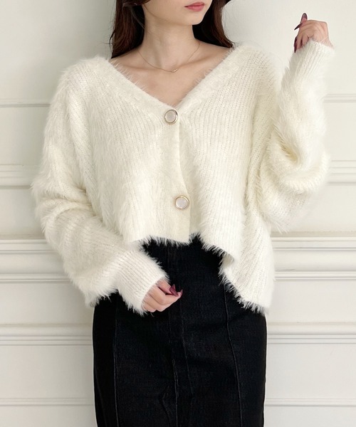 MIIA（ミーア）の「シャギーニットカーディガン（カーディガン/ボレロ