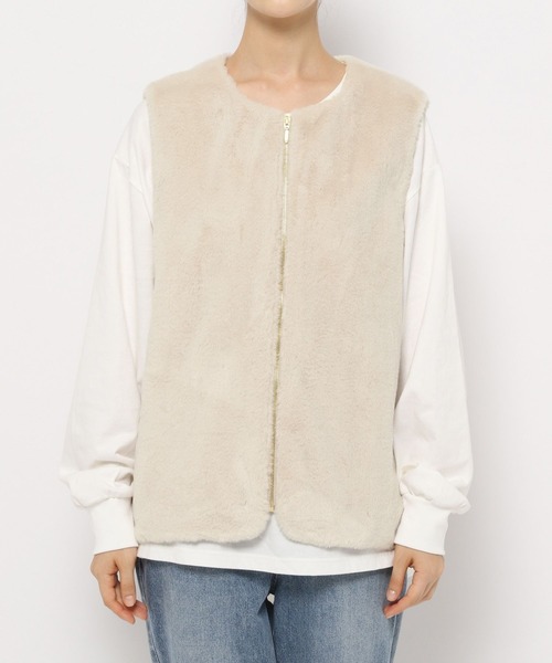 GLOBAL WORK（グローバルワーク）の「マルチWAYロングコート/295899（ダッフルコート・レディース・ベージュ/ブラック・FREE）」の7枚目の写真