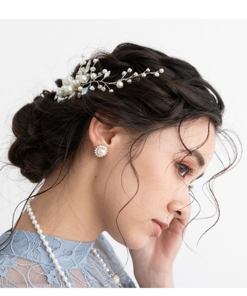 Cupid Heart(キューピッドハート)の「【Cupid Heart】結婚式用アクセ パールビジューコーム(ヘアピン・レディース・シルバー・MEDIUM)」の19枚目の写真