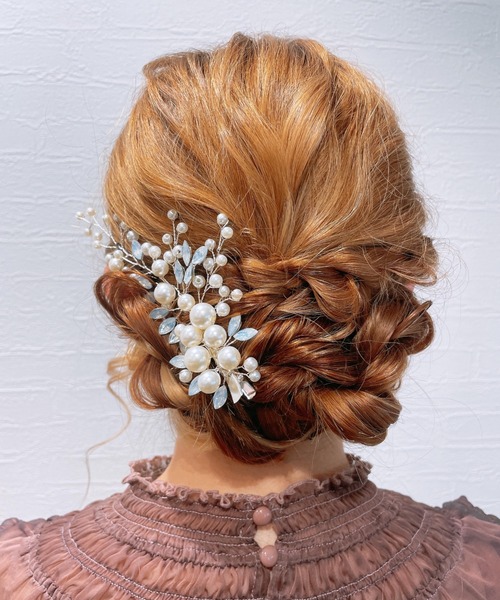 Cupid Heart(キューピッドハート)の「【Cupid Heart】結婚式用アクセ パールビジューコーム(ヘアピン・レディース・シルバー・MEDIUM)」の15枚目の写真