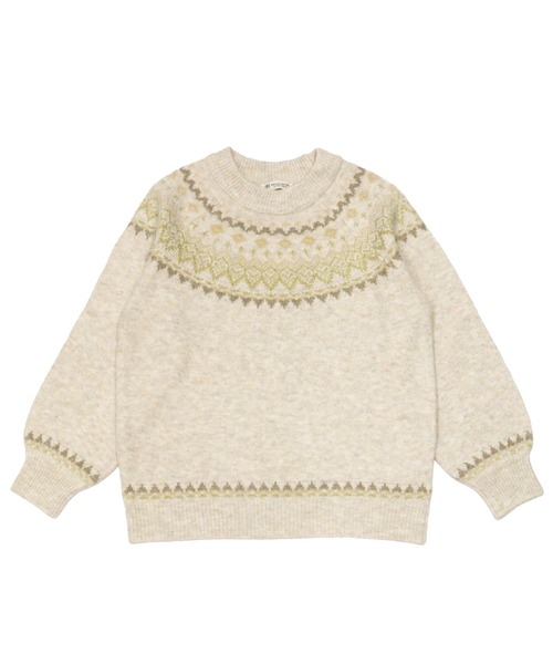 TOKYO SHIRTS(トウキョウシャツ)の「ラメフェザー ジャガード編みニットプルオーバー(ニット/セーター・レディース・ブラウン/ベージュ/ダークブルー・M/L)」の3枚目の写真
