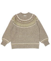 TOKYO SHIRTS | ラメフェザー ジャガード編みニットプルオーバー(ニット/セーター)