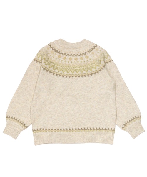 TOKYO SHIRTS(トウキョウシャツ)の「ラメフェザー ジャガード編みニットプルオーバー(ニット/セーター・レディース・ブラウン/ベージュ/ダークブルー・M/L)」の9枚目の写真