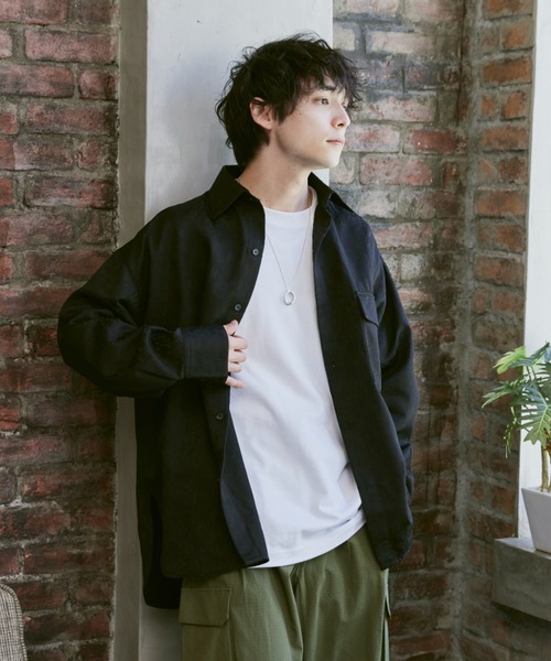 Alpinus（アルピナス）の「Flower Jacquard regular Collar Shirts / 花柄ジャガード織 レギュラーカラーシャツ（シャツ/ブラウス・メンズ・ダークグリーン/ブラック・SMALL/MEDIUM）」の7枚目の写真