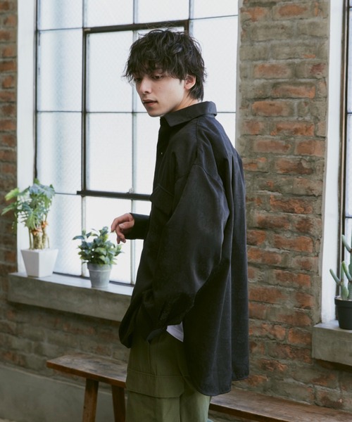 Alpinus（アルピナス）の「Flower Jacquard regular Collar Shirts / 花柄ジャガード織 レギュラーカラーシャツ（シャツ/ブラウス・メンズ・ダークグリーン/ブラック・SMALL/MEDIUM）」の8枚目の写真