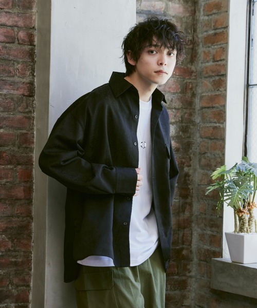 Alpinus（アルピナス）の「Flower Jacquard regular Collar Shirts / 花柄ジャガード織 レギュラーカラーシャツ（シャツ/ブラウス・メンズ・ダークグリーン/ブラック・SMALL/MEDIUM）」の3枚目の写真