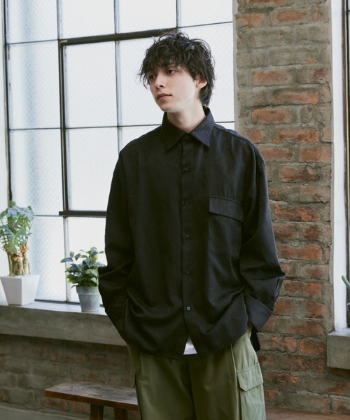 Alpinus（アルピナス）の「Flower Jacquard regular Collar Shirts / 花柄ジャガード織 レギュラーカラーシャツ（シャツ/ブラウス・メンズ・ダークグリーン/ブラック・SMALL/MEDIUM）」の19枚目の写真